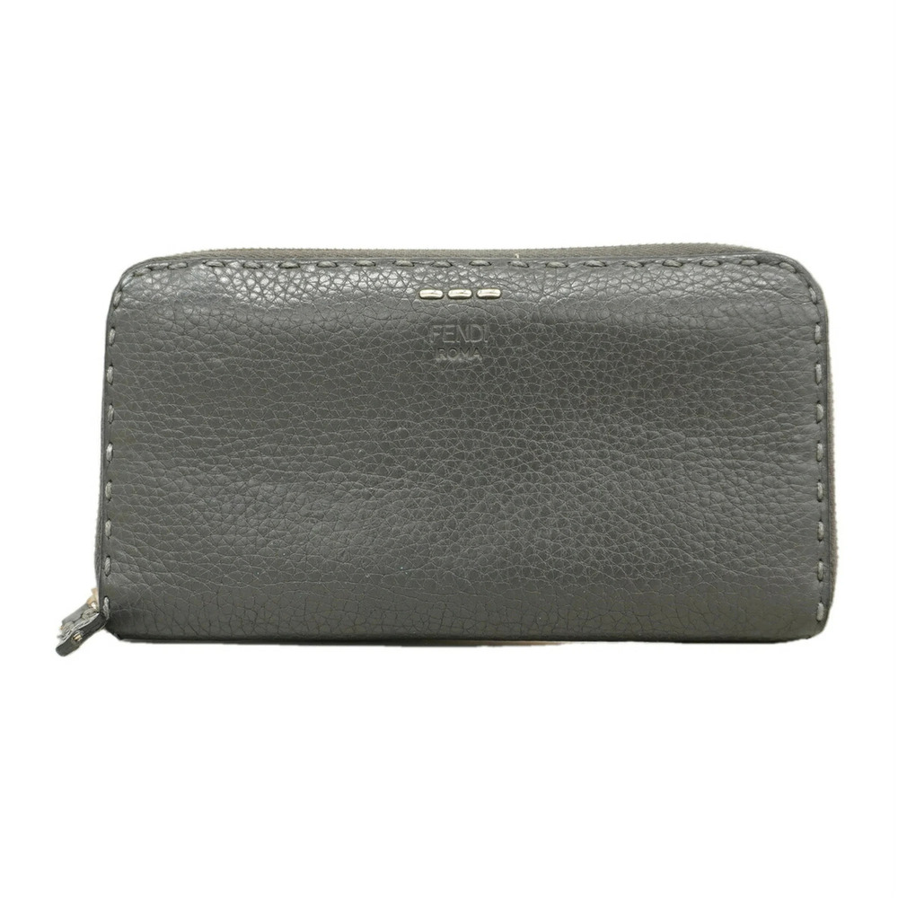 Fendi Leather Long Wallet, Black, Men's/Women's, P3457331